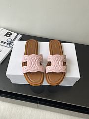Celine Logo Stitched Leather Slippers 0055-03 - 4