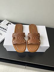Celine Logo Stitched Leather Slippers 0055-04 - 4