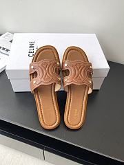 Celine Logo Stitched Leather Slippers 0055-04 - 2