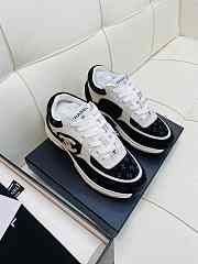 Chanel 22A Black White Suede CC Logo Low Sneaker - 2