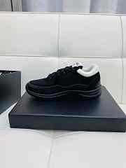 Chanel All Black Grained Calfskin Low Top Sneakers - 6