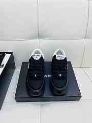 Chanel All Black Grained Calfskin Low Top Sneakers - 4