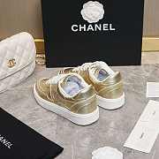 Chanel CC Logo Gold Low Top Sneakers - 5