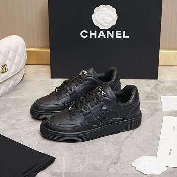 Chanel CC Logo Black Low Top Sneakers