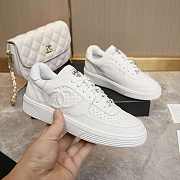 Chanel CC Logo White Low Top Sneakers - 5