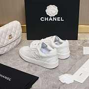 Chanel CC Logo White Low Top Sneakers - 6