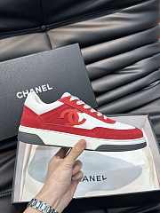 Chanel CC Logo Suede Red Low Top Sneakers - 6