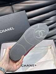 Chanel CC Logo Suede Red Low Top Sneakers - 5