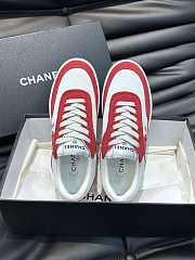 Chanel CC Logo Suede Red Low Top Sneakers - 2