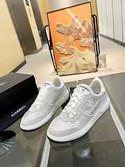 Chanel Strass Crystal Gray White Suede Sneakers - 6