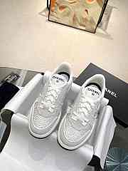Chanel Strass Crystal Gray White Suede Sneakers - 5