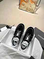Chanel Strass Crystal Gray Black Suede Sneakers - 6