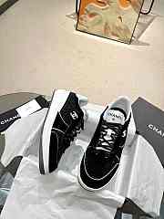 Chanel Strass Crystal Gray Black Suede Sneakers - 4