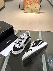 Chanel Black White Suede Logo Sneakers - 5