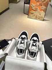 Chanel Black White Suede Logo Sneakers - 4