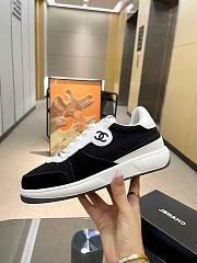 Chanel Black Suede Logo Sneakers - 4