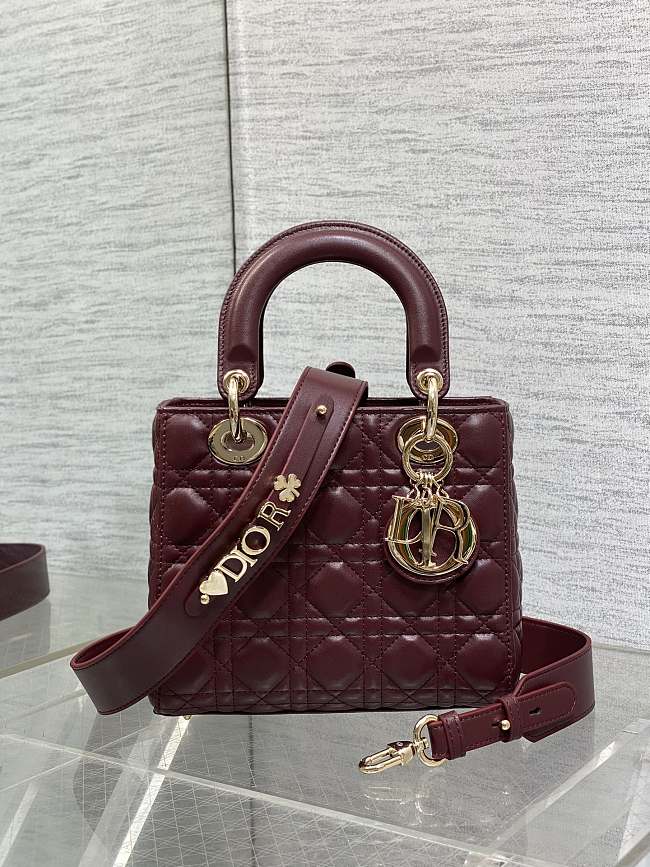 Dior Lady Plum Bag D0217 Size 20x16x8CM - 1