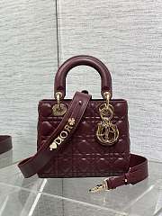 Dior Lady Plum Bag D0217 Size 20x16x8CM - 1
