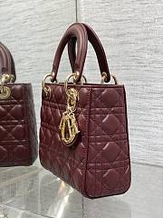 Dior Lady Plum Bag D0217 Size 20x16x8CM - 5