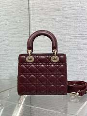 Dior Lady Plum Bag D0217 Size 20x16x8CM - 3