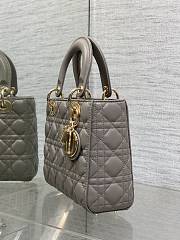Dior Lady Grey Bag D0217 Size 20x16x8CM - 5