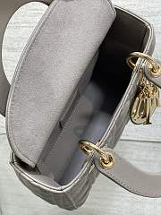 Dior Lady Grey Bag D0217 Size 20x16x8CM - 3