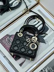 Dior Small Lady Dior Bag Black Cannage Size 20x8x17CM - 3