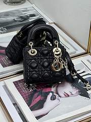 Dior Small Lady Dior Bag Black Cannage Size 20x8x17CM - 6