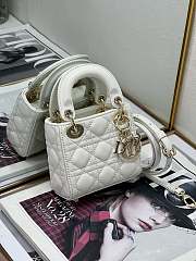 Dior Small Lady Dior Bag White Cannage Size 20x8x17CM - 4