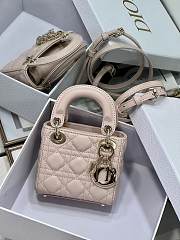 Dior Small Lady Dior Bag Pink Cannage Size 20x8x17CM - 6