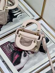 Dior Small Lady Dior Bag Pink Cannage Size 20x8x17CM - 4