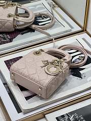 Dior Small Lady Dior Bag Pink Cannage Size 20x8x17CM - 2