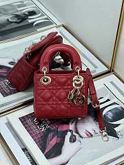 Dior Small Lady Dior Bag Red Cannage Size 20x8x17CM - 6