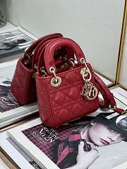 Dior Small Lady Dior Bag Red Cannage Size 20x8x17CM - 3