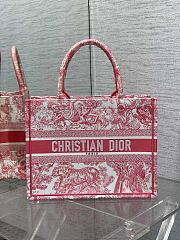 Dior Book Red Pattern Tote Toile de Jouy 36x27x16CM - 1