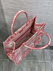 Dior Book Red Pattern Tote Toile de Jouy 36x27x16CM - 6