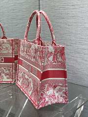 Dior Book Red Pattern Tote Toile de Jouy 36x27x16CM - 4