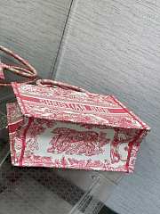 Dior Book Red Pattern Tote Toile de Jouy 36x27x16CM - 3