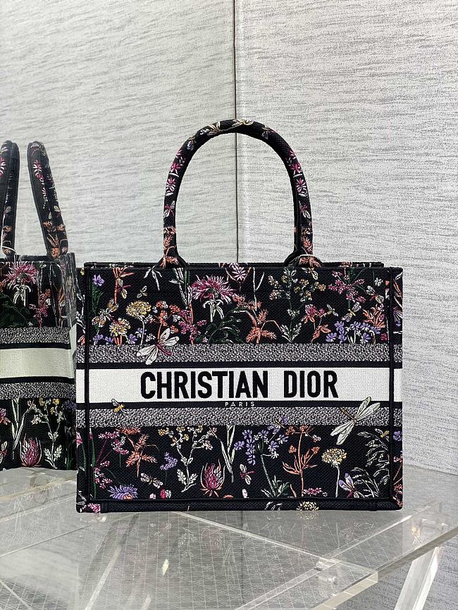 Dior Book Black Pattern Tote Toile de Jouy 36x27x16CM - 1