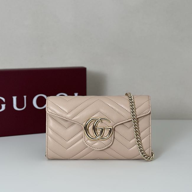 Gucci GG Marmont Wallet on Chain Pink Bag 20x12x4CM - 1