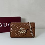 Gucci GG Marmont Wallet on Chain Brown Bag 20x12x4CM - 6