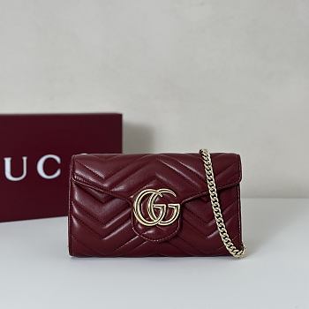 Gucci GG Marmont Wallet on Chain Plum Bag 20x12x4CM