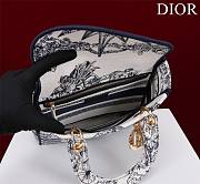 Dior Lady D-Lite Bag in Black Toile De Jouy 36x27x16CM - 3