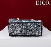 Dior Lady D-Lite Bag in Black Blue Toile De Jouy 36x27x16CM - 5