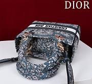 Dior Lady D-Lite Bag in Black Blue Toile De Jouy 36x27x16CM - 3