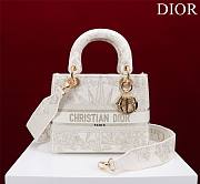 Dior Lady D-Lite Bag in White Toile De Jouy 36x27x16CM - 4