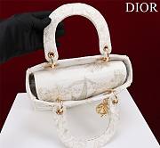 Dior Lady D-Lite Bag in White Toile De Jouy 36x27x16CM - 3
