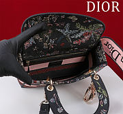 Dior Lady D-Lite Bag in Black Red Toile De Jouy 36x27x16CM - 5