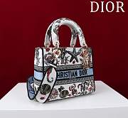 Dior Lady D-Lite Bag in White Blue Toile De Jouy 36x27x16CM - 4
