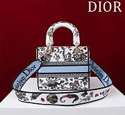 Dior Lady D-Lite Bag in White Blue Toile De Jouy 36x27x16CM - 3